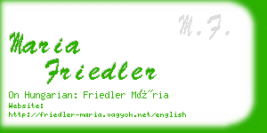 maria friedler business card